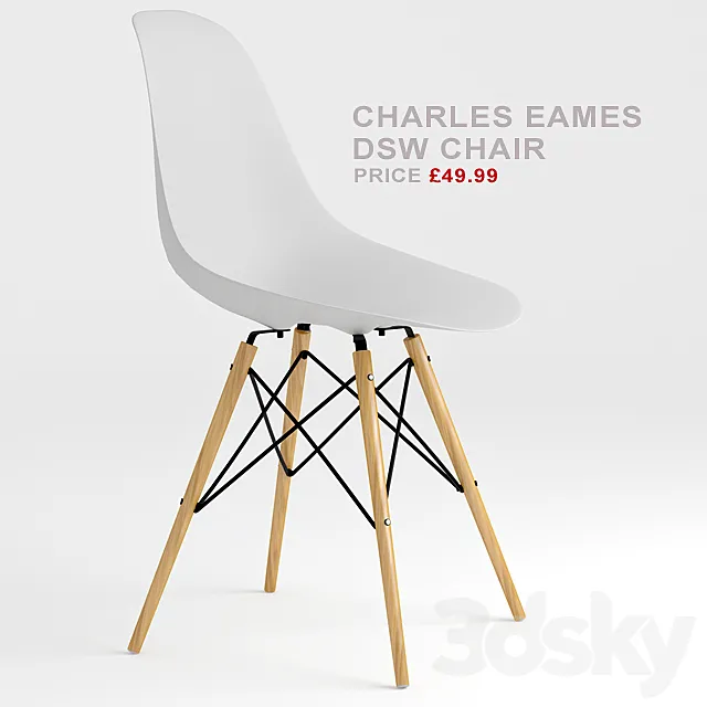 Charles Eames DSW Chair 3DModel Charles Eames DSW Chair 3DModel