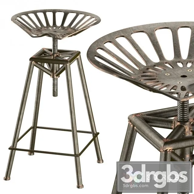 Charlie Industrial Metal Stool 3D Model Download Charlie Industrial Metal Stool 3D Model Download