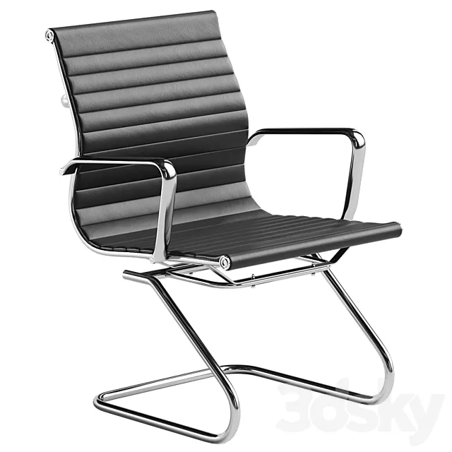 Charlie Visitor Office Chair Black PU 3D Model Charlie Visitor Office Chair Black PU 3D Model
