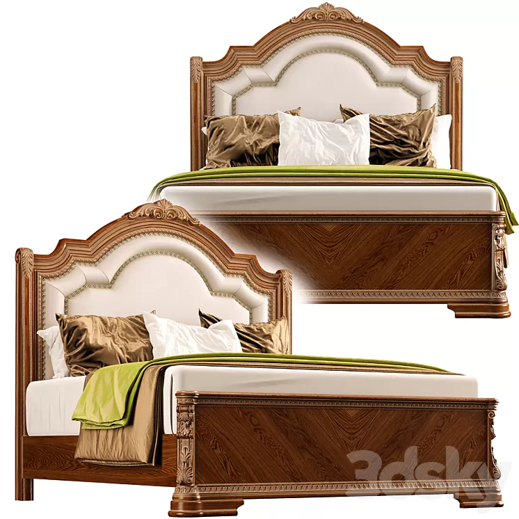 Charmond Queen Upholstered Sleigh Bed 3D Model Free Download