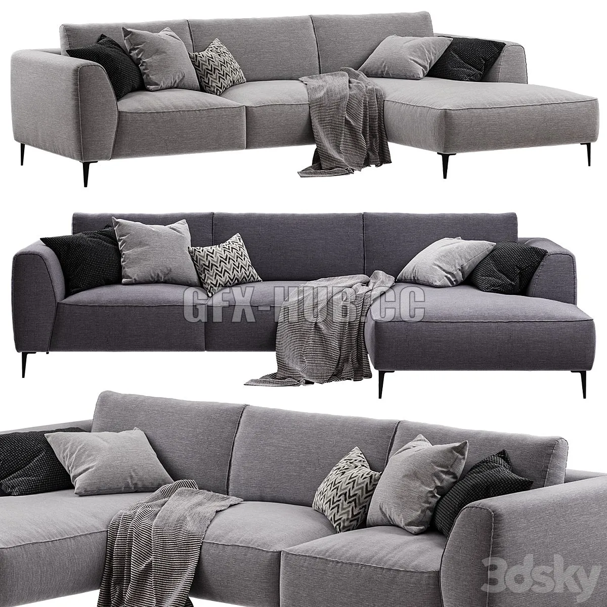 Chateau dAx – Dudy (Corner fabric sofa) 3D Model Chateau dAx – Dudy (Corner fabric sofa) 3D Model