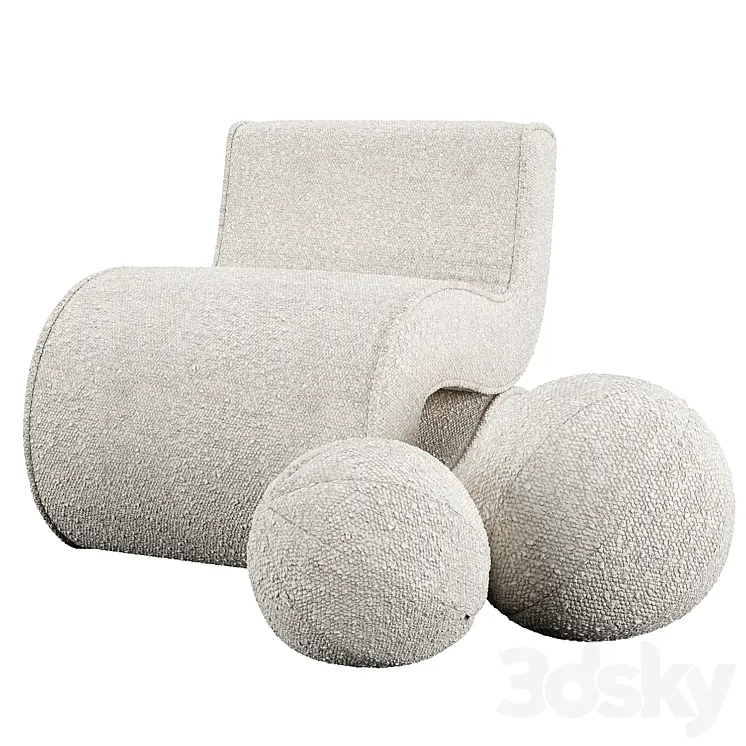 Chear Bond with pillows 3D Model Free Download