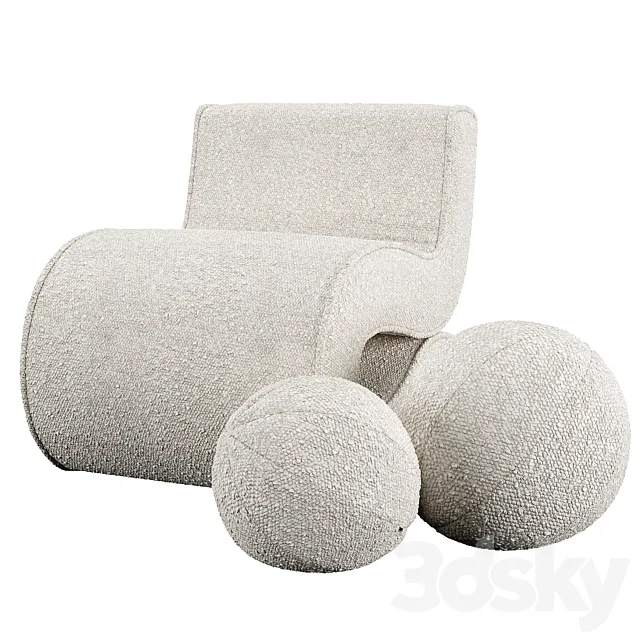 Chear Bond with pillows 3DModel