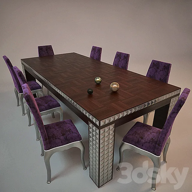 checker dining table 3D Model checker dining table 3D Model