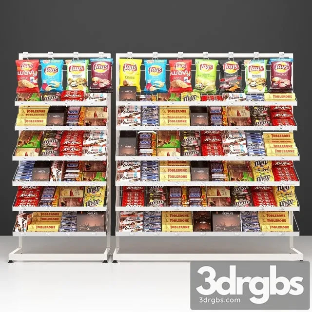 Checkout Racks With Filling 3D Model Download