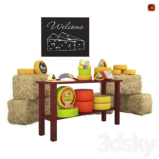 Cheese showcase 3D Model