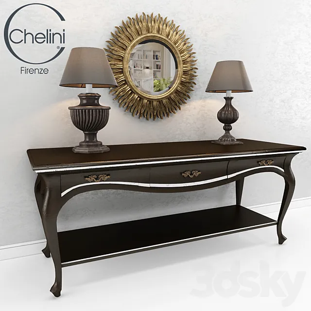 CHELINI CONSOLE SET 3D Model CHELINI CONSOLE SET 3D Model