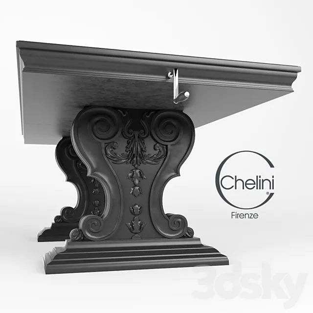 Chelini – Tavolo rettangolare 3D Model