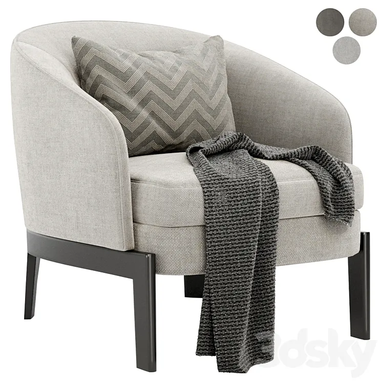 CHELSEA Fabric armchair by Molteni 3D Model Free Download
