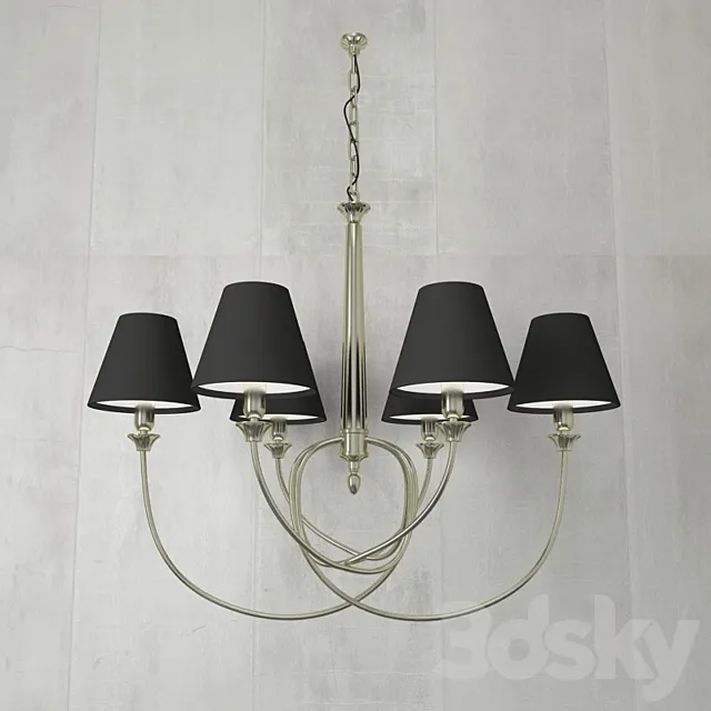 Chelsom Naples Pendant Lamp – Black with Silver 3D Model Chelsom Naples Pendant Lamp – Black with Silver 3D Model