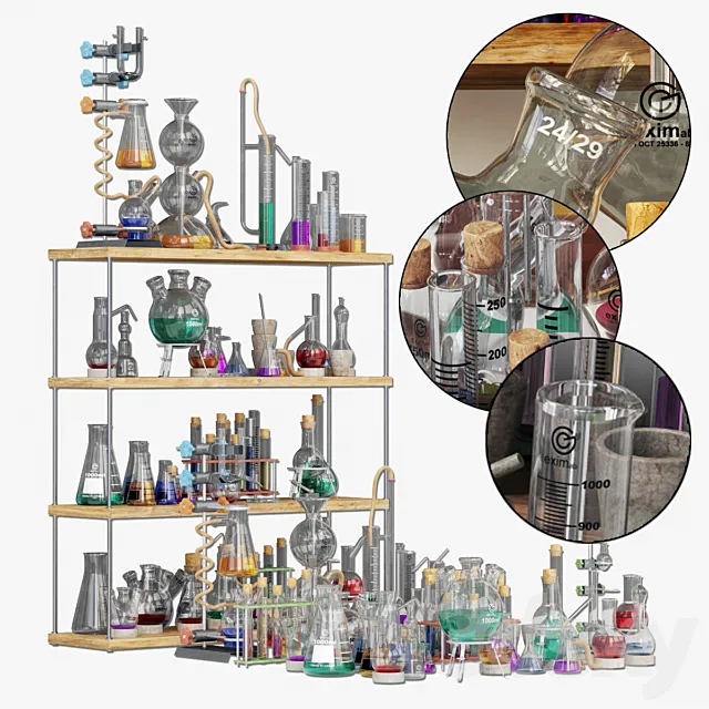Chemistry dishes n4 _ Laboratory chemical glassware №4 3D Model Chemistry dishes n4 _ Laboratory chemical glassware №4 3D Model