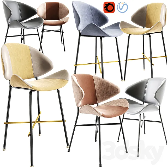 Cheri Bar Stool And Dining Chair 3DModel