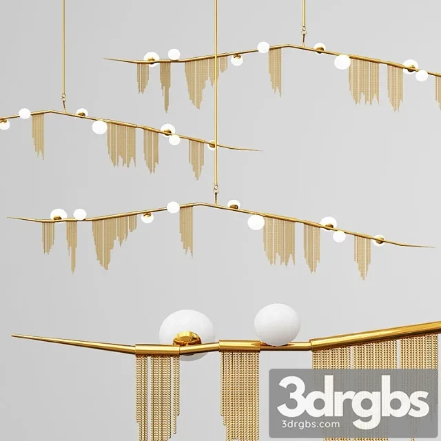 Cherry bomb fringe chandelier 9 lights 3D Model Download