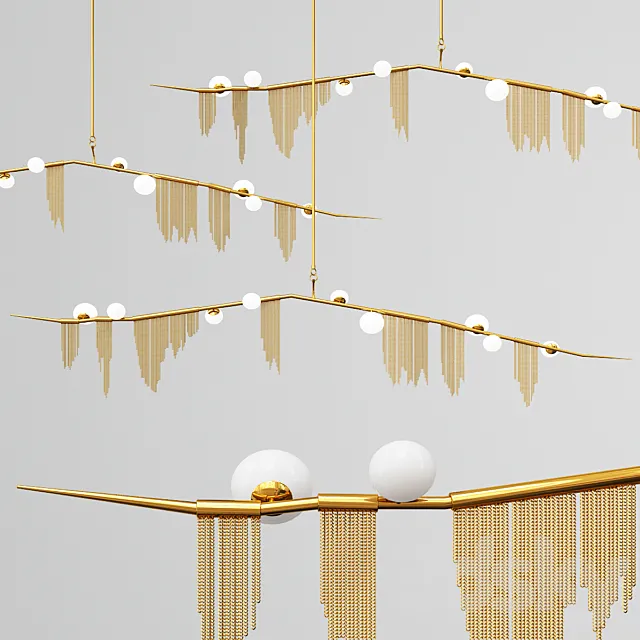 Cherry Bomb Fringe Chandelier 9 Lights 3D Model