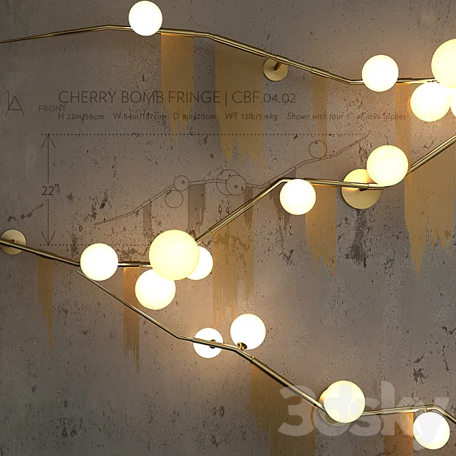 CHERRY BOMB FRINGE FLUSH MOUNT 3D Model CHERRY BOMB FRINGE FLUSH MOUNT 3D Model