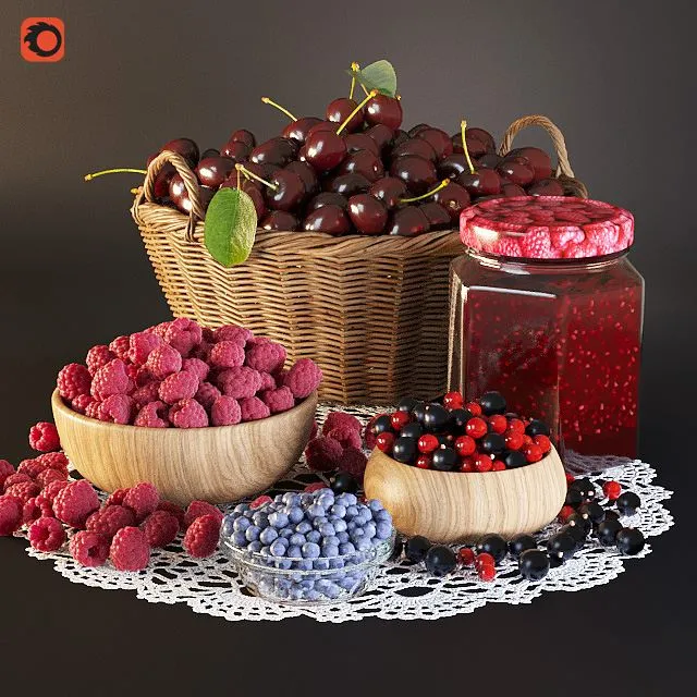 Cherry raspberry currant 3D Model