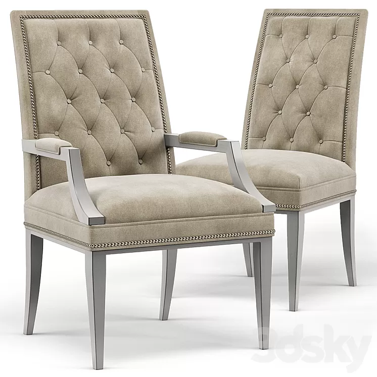 Cheska Upholstered Tufted Chairs 3D Model Cheska Upholstered Tufted Chairs 3D Model