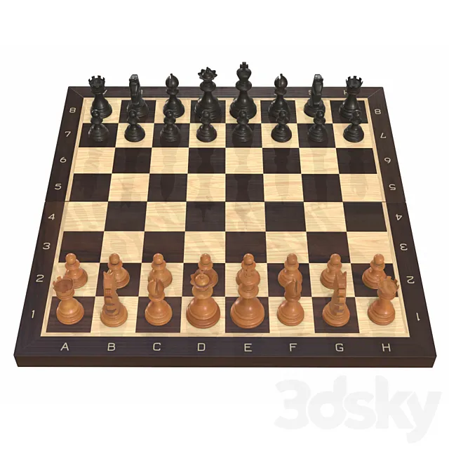 Chess board game pieces 3D Model Chess board game pieces 3D Model