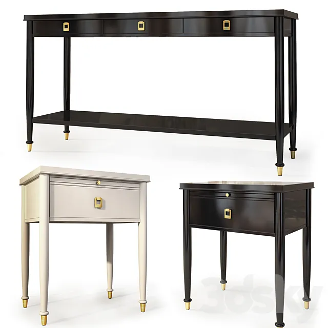 Chest _ console and nightstand Lacourte. Dresser nightstand by Williams Sonoma 3D Model