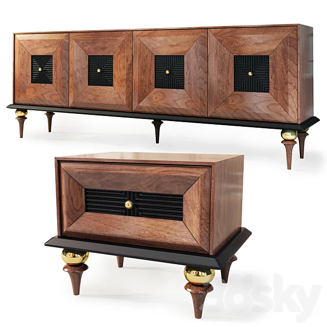 Chest _ sideboard and nightstand Art Deco Dicle. Nightstand tv stand by Kargili 3D Model Chest _ sideboard and nightstand Art Deco Dicle. Nightstand tv stand by Kargili 3D Model