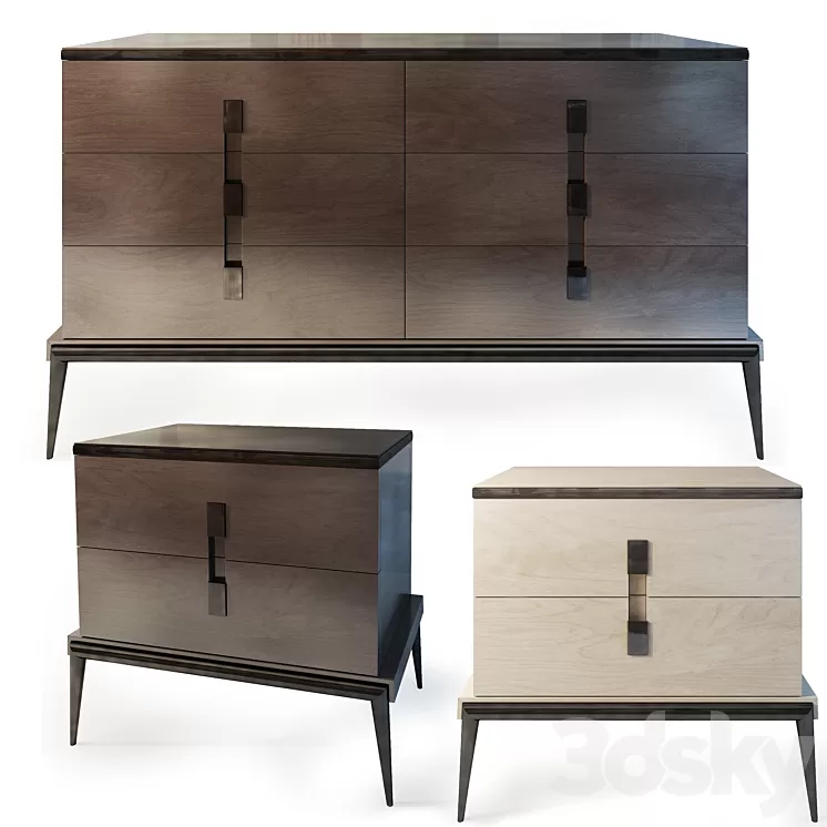 Chest and cabinet Langham. dresser nightstand. The Sofa & Chair company 3D Model