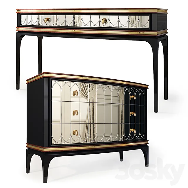 Chest and console Milano. Dresser. console by Medusa Home 3DModel Chest and console Milano. Dresser. console by Medusa Home 3DModel