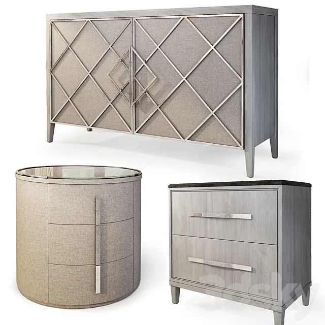 Chest and nightstand Ensemble. Sideboard nightstand by Carson 3D Model Chest and nightstand Ensemble. Sideboard nightstand by Carson 3D Model