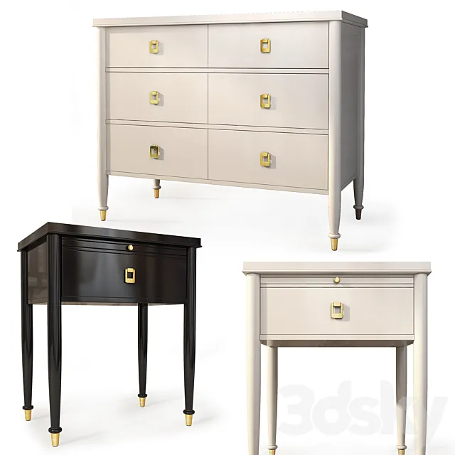 Chest and nightstand Lacourte. Dresser. nightstand by Williams Sonoma 3DModel Chest and nightstand Lacourte. Dresser. nightstand by Williams Sonoma 3DModel