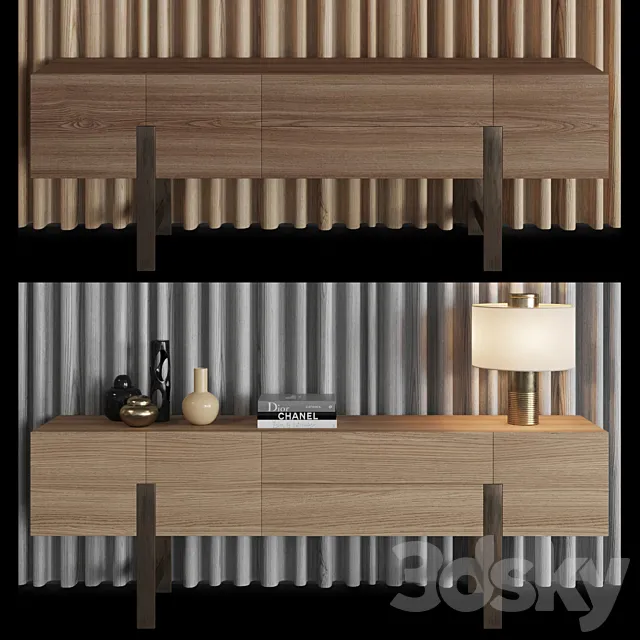 Chest and panel Emmemobili Gala and Rideau Boiserie 3D Model Chest and panel Emmemobili Gala and Rideau Boiserie 3D Model