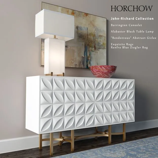 Chest Barrington Console and the lamp Alabaster Block Table Lamp 3D Model Chest Barrington Console and the lamp Alabaster Block Table Lamp 3D Model