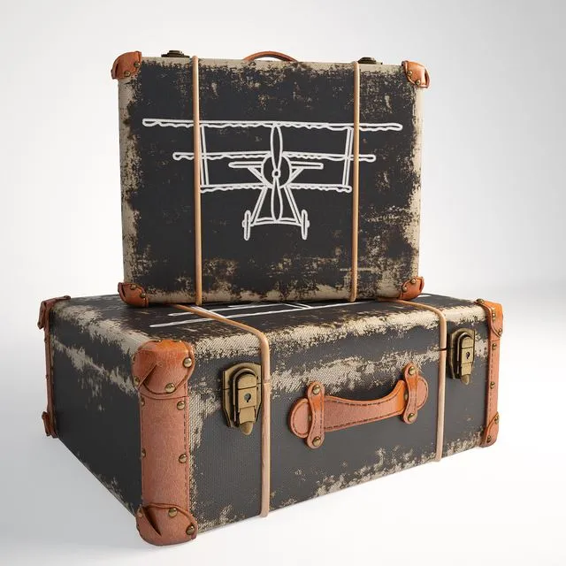 Chest Deco Suitcase Aviation Kare 3D Model Chest Deco Suitcase Aviation Kare 3D Model