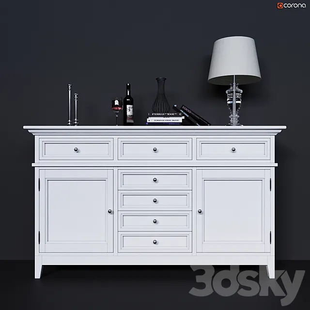 Chest high with facades and drawers center Dantone Home 3D Model