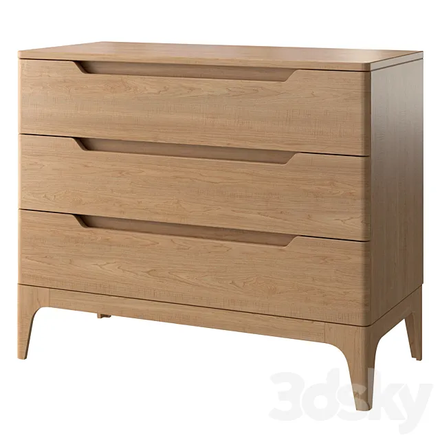 Chest of 3 drawers Douv 3D Model Chest of 3 drawers Douv 3D Model