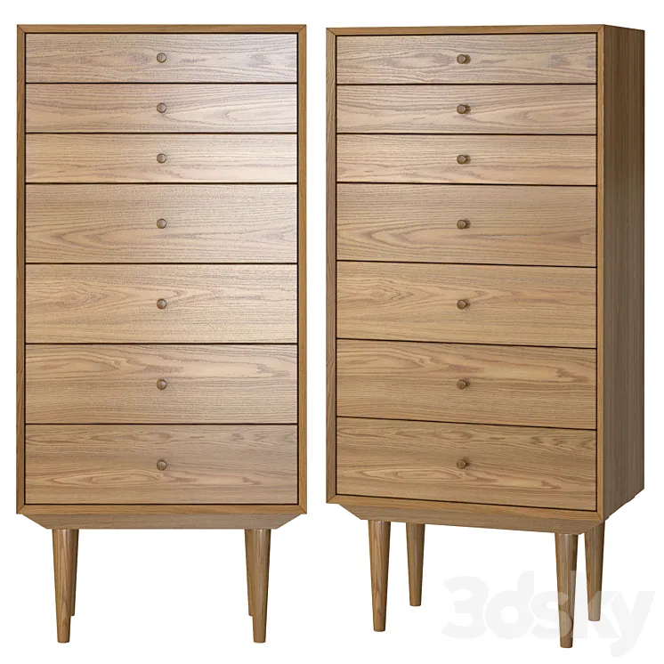 Chest of 7 drawers Quilda 3D Model Free Download