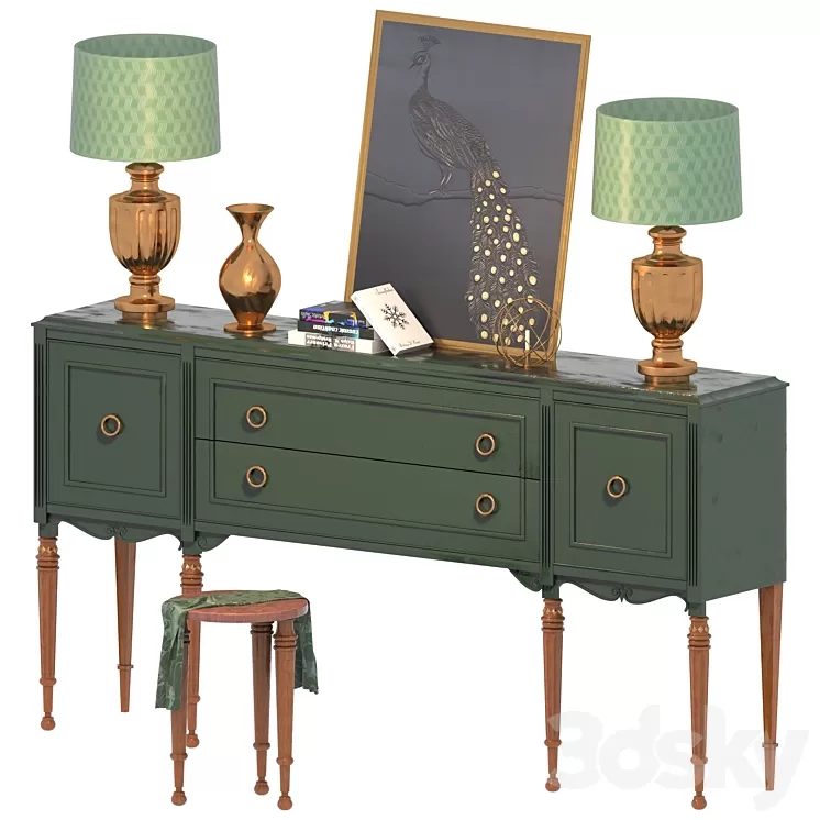 Chest of drawer with decorative set_Arian Model 3D Model Chest of drawer with decorative set_Arian Model 3D Model