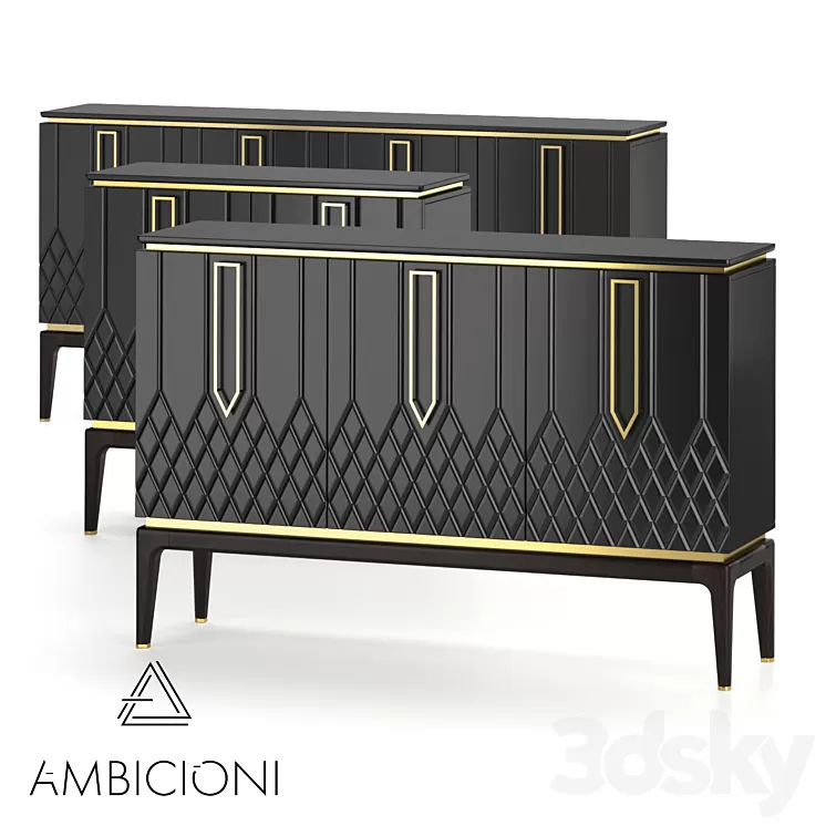 Chest of drawers Ambicioni Bairo 3 3D Model Chest of drawers Ambicioni Bairo 3 3D Model