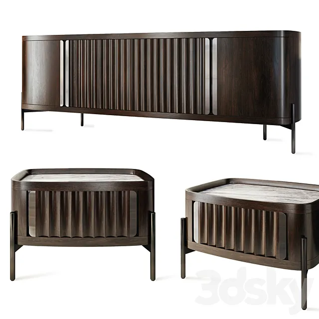 Chest of drawers and bedside table Amour. Sideboard. nightstand by SAFA 3DModel Chest of drawers and bedside table Amour. Sideboard. nightstand by SAFA 3DModel