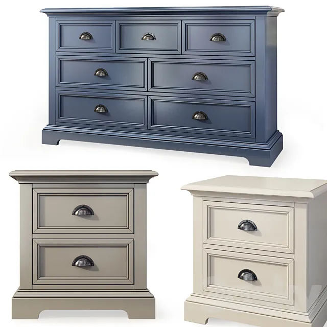 Chest of drawers and bedside table Appleby. Dresser nightstand by Greyleigh 3D Model Chest of drawers and bedside table Appleby. Dresser nightstand by Greyleigh 3D Model