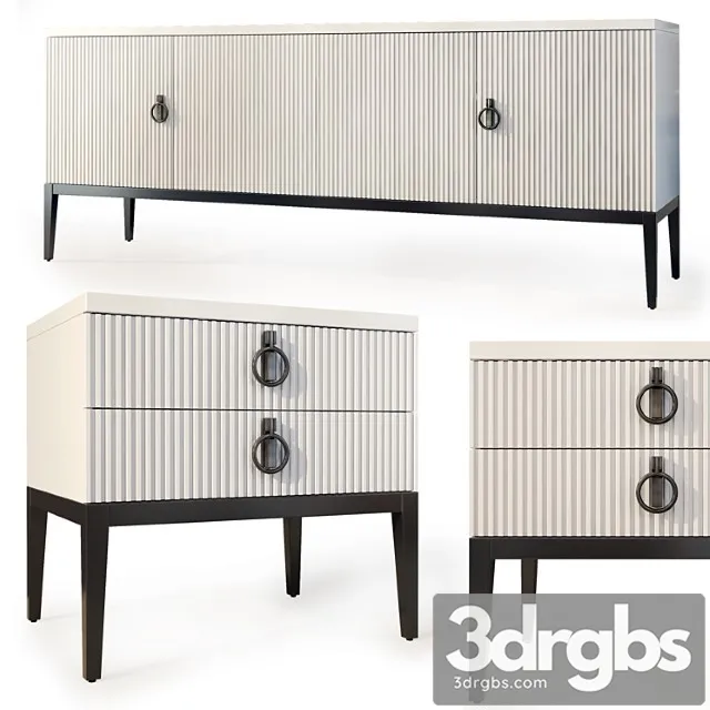 Chest of drawers and bedside table lima. nightstand sideboard by medusa home 2 3D Model Download