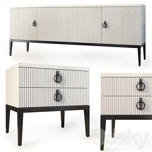 Chest of drawers and bedside table Lima. Nightstand sideboard by Medusa Home 3D Model Chest of drawers and bedside table Lima. Nightstand sideboard by Medusa Home 3D Model