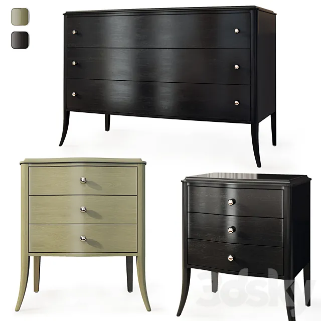 Chest of drawers and bedside table Tiffany from Pinskdrev. Dresser nightstand 3D Model Chest of drawers and bedside table Tiffany from Pinskdrev. Dresser nightstand 3D Model