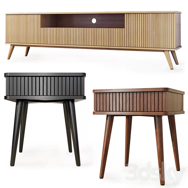 Chest of drawers and bedside table Viva. Tvstand nightstand by LuLu 3D Model Chest of drawers and bedside table Viva. Tvstand nightstand by LuLu 3D Model