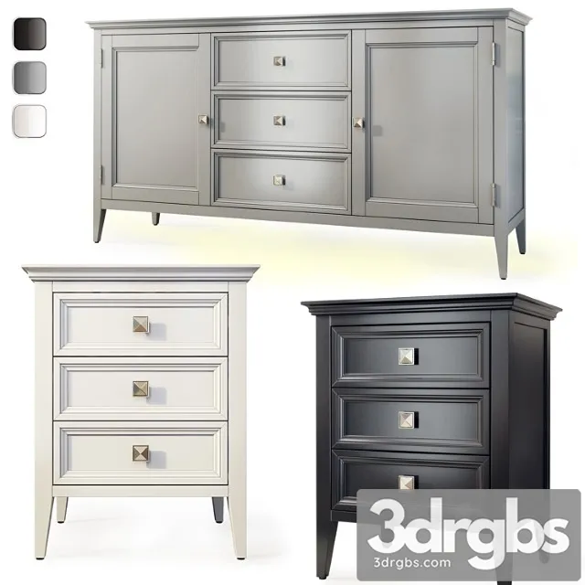 Chest of drawers and bedside tables brooklyn. sideboard nightstand by mebelmoscow 2 3D Model Download