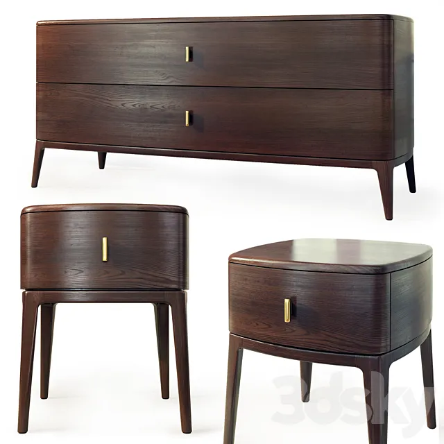 Chest of drawers and bedside tables Indigo. Dresser nightstand by Philipp Selva 3D Model Chest of drawers and bedside tables Indigo. Dresser nightstand by Philipp Selva 3D Model