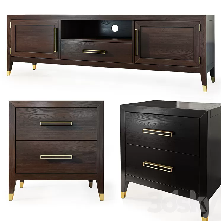 Chest of drawers and dresser Deco MiK. Tvstand nightstand 3D Model Chest of drawers and dresser Deco MiK. Tvstand nightstand 3D Model