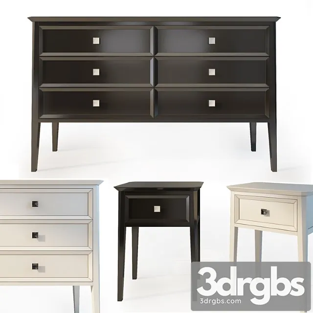 Chest of drawers and dresser. the werby ellington. dresser nightstand. 2 3D Model Download