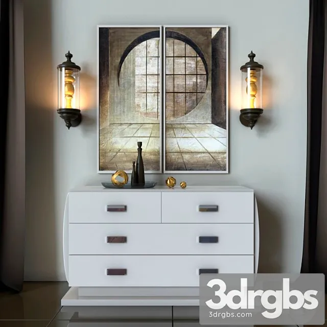 Chest of drawers and lamp smania 2 3D Model Download