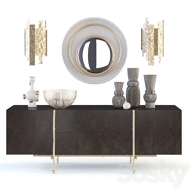 Chest of drawers and mirror Ginger & Jagger 3DModel Chest of drawers and mirror Ginger & Jagger 3DModel