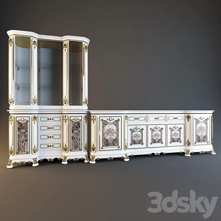 chest of drawers and wardrobe Sillik 3D Model