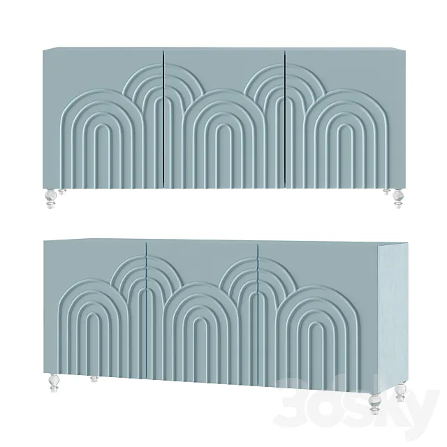 Chest of drawers Arches 3 Door Credenza 3DModel Chest of drawers Arches 3 Door Credenza 3DModel